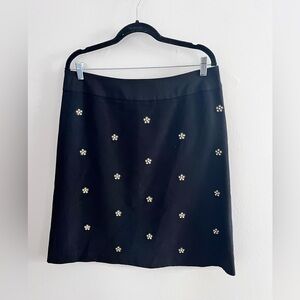 TALBOTS Black Beaded Mini Skirt NWT